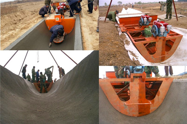 1.6米U型渠土工布夾層施工成型案例